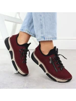 Pohodlné dámské polobotky bordó Rieker 45973-36