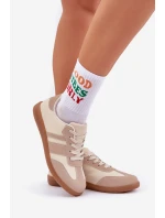 Nízké Dámské Tenisky Z Eko Kůže Béžové Nonalorin