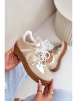 Dámské Tenisky Na Platformě S Ozdobami Béžovo-Zlaté Vinness Dámské Tenisky Na Platformě S Ozdobami Béžovo-Zlaté Vinness