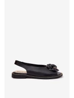 Kožené Ploché Sandály S Dekorací CheBello 4642 Černé