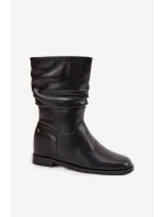 Kožené Dámské Kotníkové Boty S Vráskou Vyteplené Maciejka K7211 02 Černé