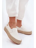 Dámské espadrilky na platformě Big Star TT274090 Ecru