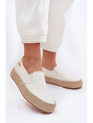 Dámské espadrilky na platformě Big Star TT274090 Ecru
