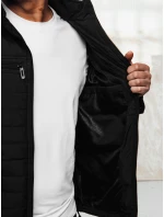 Pánská prošívaná bunda s kapucí černá FashionStreet TX5009