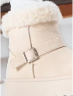Dámské semišové sněhule s kožešinou béžové FashionStreet ZY1252 Dámské semišové sněhule s kožešinou béžové FashionStreet ZY1252