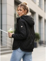 Dámská přechodná prošívaná bunda s kapucí černá FashionStreet TY5618