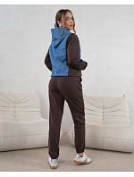 Dámská dvoubarevná tepláková souprava v čokoládově modré barvě (554)