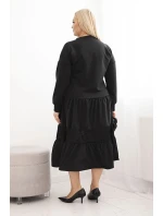 Dámské šaty Plus Size s rozšířeným spodkem černá