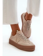 Dámské semišové tenisky Zazoo na platformě béžové Dámské semišové tenisky Zazoo na platformě béžové
