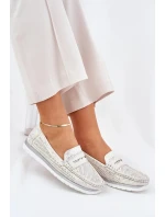 Dámské eko kožené mokasíny Bralithia – zlaté