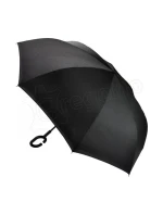 Obrácený deštník France  černý, vespod potisk - Gregorio