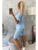 Modrý set top+legíny Modrý set top+legíny