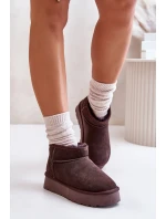 Módní Semišové Nízké Sněhule Hnědé Nucca