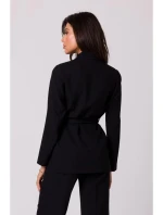 Dámský blejzr s páskem na zavázání B253 Černá - BeWear