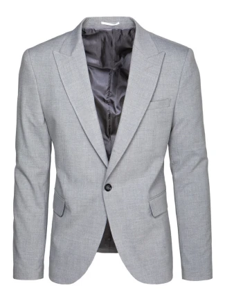 Pánská světle šedá jednořadá bunda FashionStreet MX0618