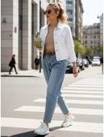 Dámské džínové kalhoty mom fit s páskem FashionStreet UY2882