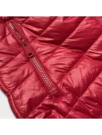 Bílo-šedo-červená dámská vesta s kapucí (6304) Bílo-šedo-červená dámská vesta s kapucí (6304)