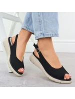 Dámské textilní sandály na platformě černé Vinceza 97303