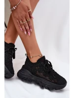 Dámské tenisky s háčkovaným svrškem černé Jelhiris