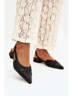 Dámské sandály s pletením na klíně Černé Nivorra