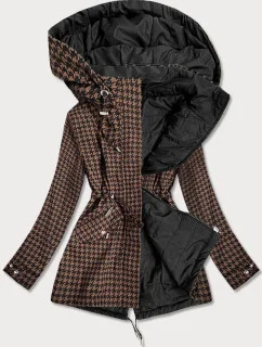 Hnědo-černá oboustranná dámská bunda (W506) - Goodlooking