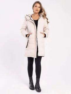 Dámský kabát L22055-W24 béžový J-ASPEN - Volcano