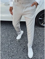 Pánské elegantní kalhoty světle šedé FashionStreet UX4291
