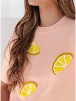 Dámský oversize svetr s citrony Lemon pink FashionStreet MY2479