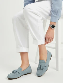 Dámské semišové mokasíny modré FashionStreet ZY1363