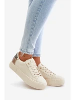 Zateplené dámské tenisky na platformě Big Star OO274A454 béžové