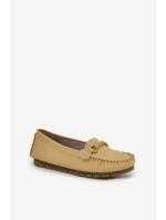 Ploché Kožené Mokasíny S Ozdobou S.Barski LR51-547 Žluté