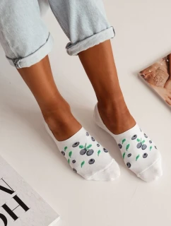 Dámské Bavlněné Micro Ponožky Jahody Bílé