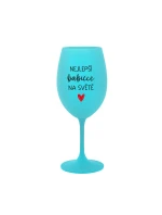 NEJLEPŠÍ BABIČCE NA SVĚTĚ - tyrkysová sklenice na víno 350 ml NEJLEPŠÍ BABIČCE NA SVĚTĚ - tyrkysová sklenice na víno 350 ml