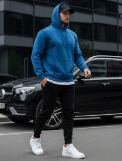 Pánská mikina s kapucí modrá FashionStreet BX5081