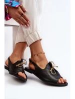 Kožené ploché sandály Zazoo 2898 černé