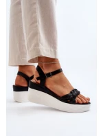 Sandály Na Kotevní Podpatku Černé Esinna