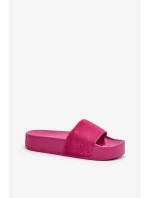 Dámské žabky na platformě z semiše Big Star NN274A672 fuchsie