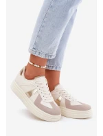 Eko Kožené Tenisky Dámské Na Platformě Béžové Goriette