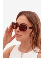 Dámské sluneční brýle s zlatým detailem Hnědé