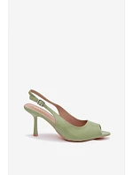 Dámské sandály na podpatku Zelené Sevina