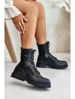 Kožené Trapper Kotníkové Boty Pánské Zateplené Big Star Černé