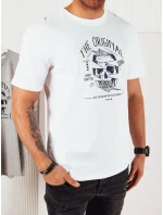 Pánské bílé tričko s potiskem FashionStreet RX5379 Pánské bílé tričko s potiskem FashionStreet RX5379