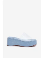 Dámské Pantofle S Průhledným Páskem Na Klínu Jeans Meltiana