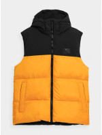 Pánská péřová vesta s výplní ze syntetického peří 4FAW23TVESM064-70S oranžová - 4F