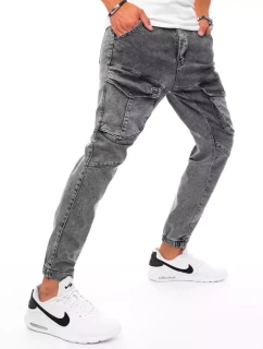 Pánské bojové džínové kalhoty tmavě šedé FashionStreet UX3275