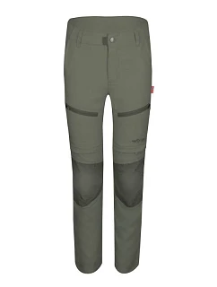 Dětské kalhoty na zip Nordfjord Slim Fit Clay Green (853-328) Chlapecké/dívčí kalhoty na zip Trollkids