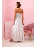 Dámské viskózové šaty s elastickým topem béžový Dámské viskózové šaty s elastickým topem béžový