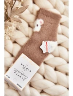 Dětské plyšové ponožky s medvídkem hnědé