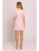 M855 Mini šaty s áčkovou linií - broskvové M855 Mini šaty s áčkovou linií - broskvové