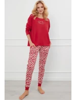 Italská móda Evora long r. long sp. barva:c.red/print